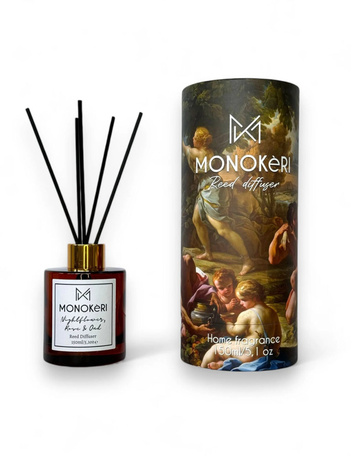 ΜΟΝΟΚeRI Rose Oud & Nightflower-Reed Diffuser