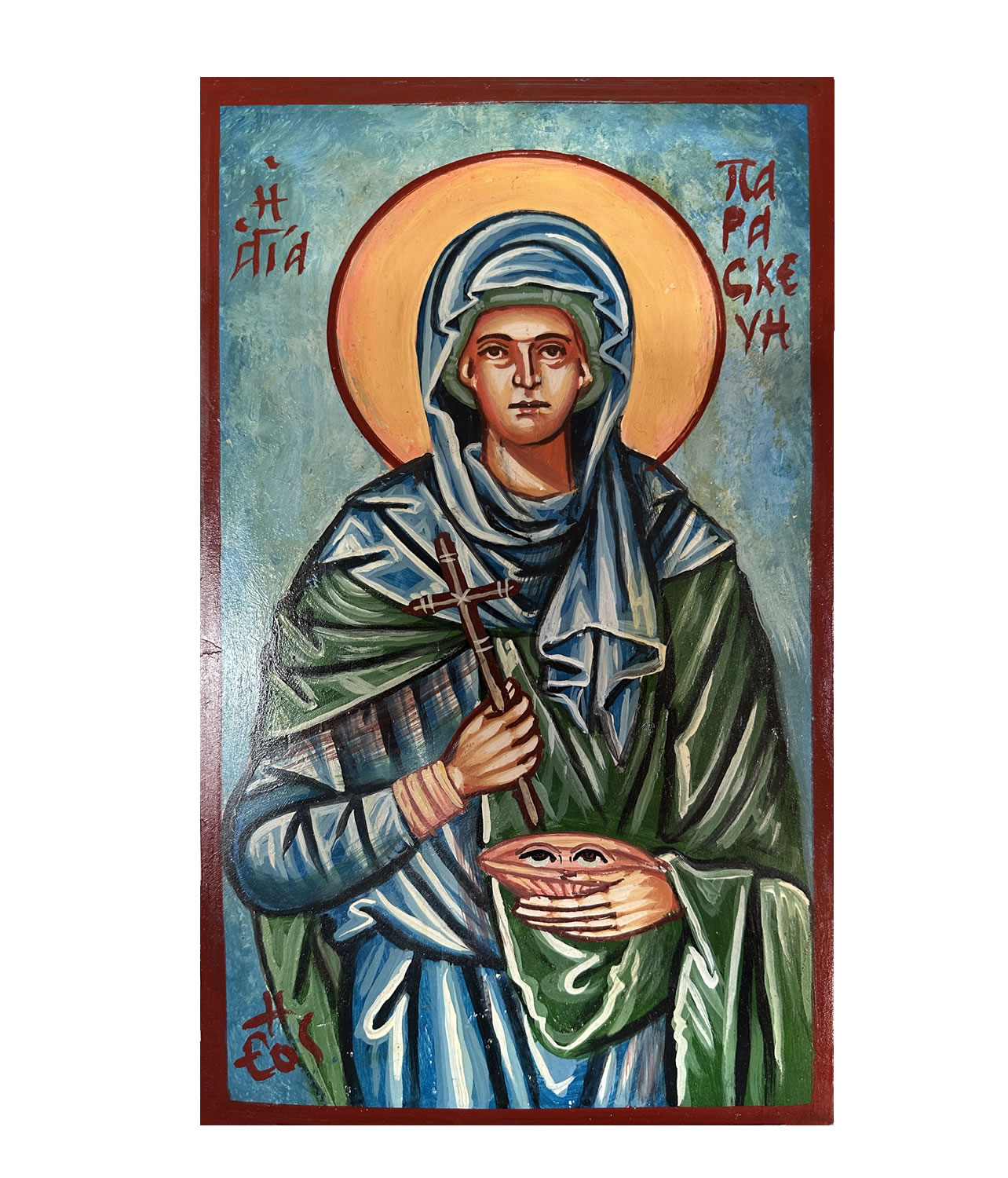 Αγιογραφία Αγία Παρασκευή (μπλε)